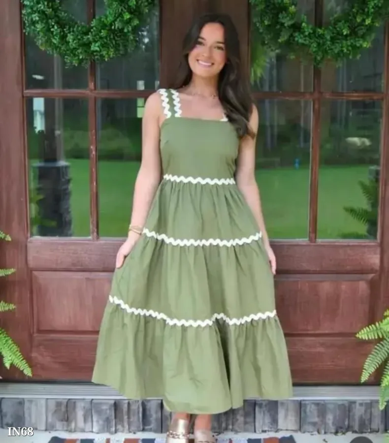 Women Long Midi Crepe Summer Dress | Stylish Casual Dress (M, L, XL, XXL) | Sumitra Handmade