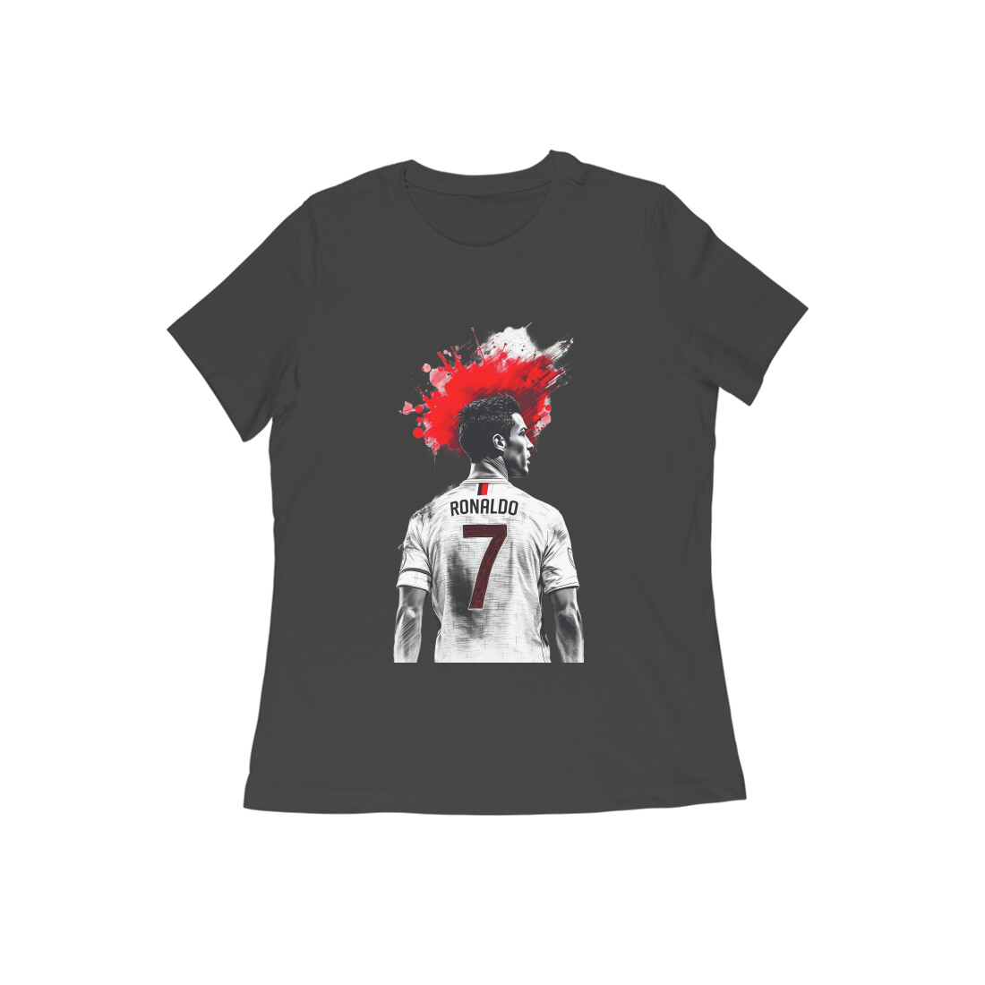 Women's Printed Half Sleeve Round Neck Ronaldo T-Shirt  by SHM
