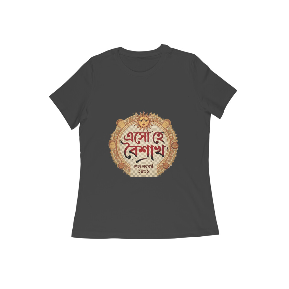 Women's Half Sleeve Round Neck T-Shirt Esho Hai Boishak