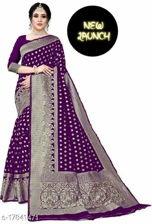 Women's Premium Soft Lichi Silk Jacquard Work Saree with Rich Pallu & Unstitched Blouse | Traditional Festive Wear Saree