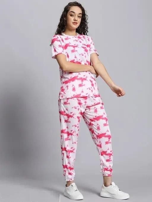 Casual Tie Dye Print Night Suit for Women