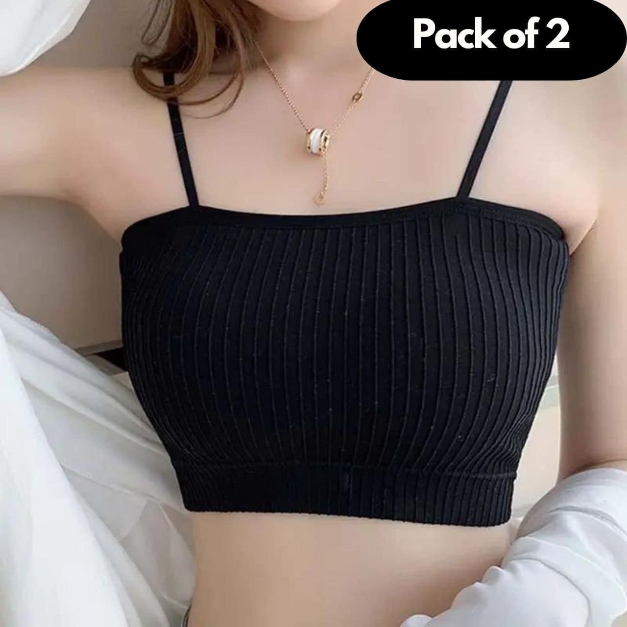 Seamless Silk Padded Bralette Bra for Women  Pack of 2