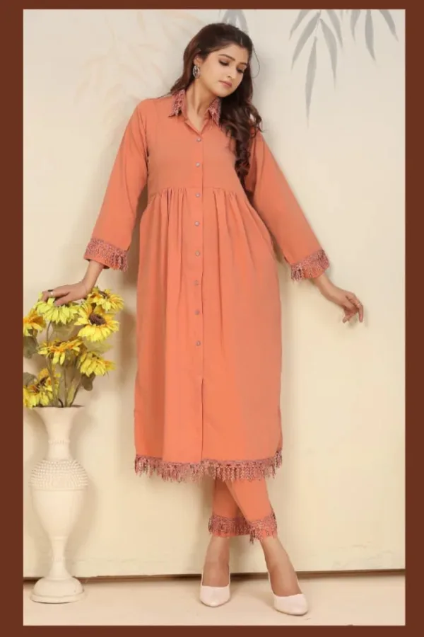 Premium Rinkal Cotton Kurti Pant Set for Women | Comfortable Daily & Office Wear Co-Ord Set