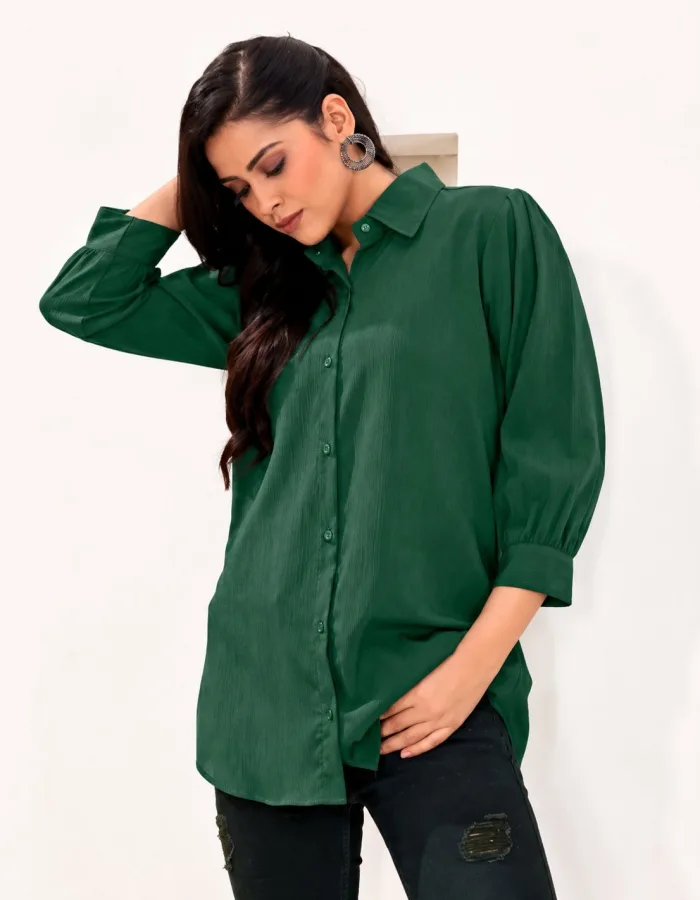 Women's Plain Rinkal Cotton Shirt | Full Sleeve | Regular Fit | Office & Daily Wear